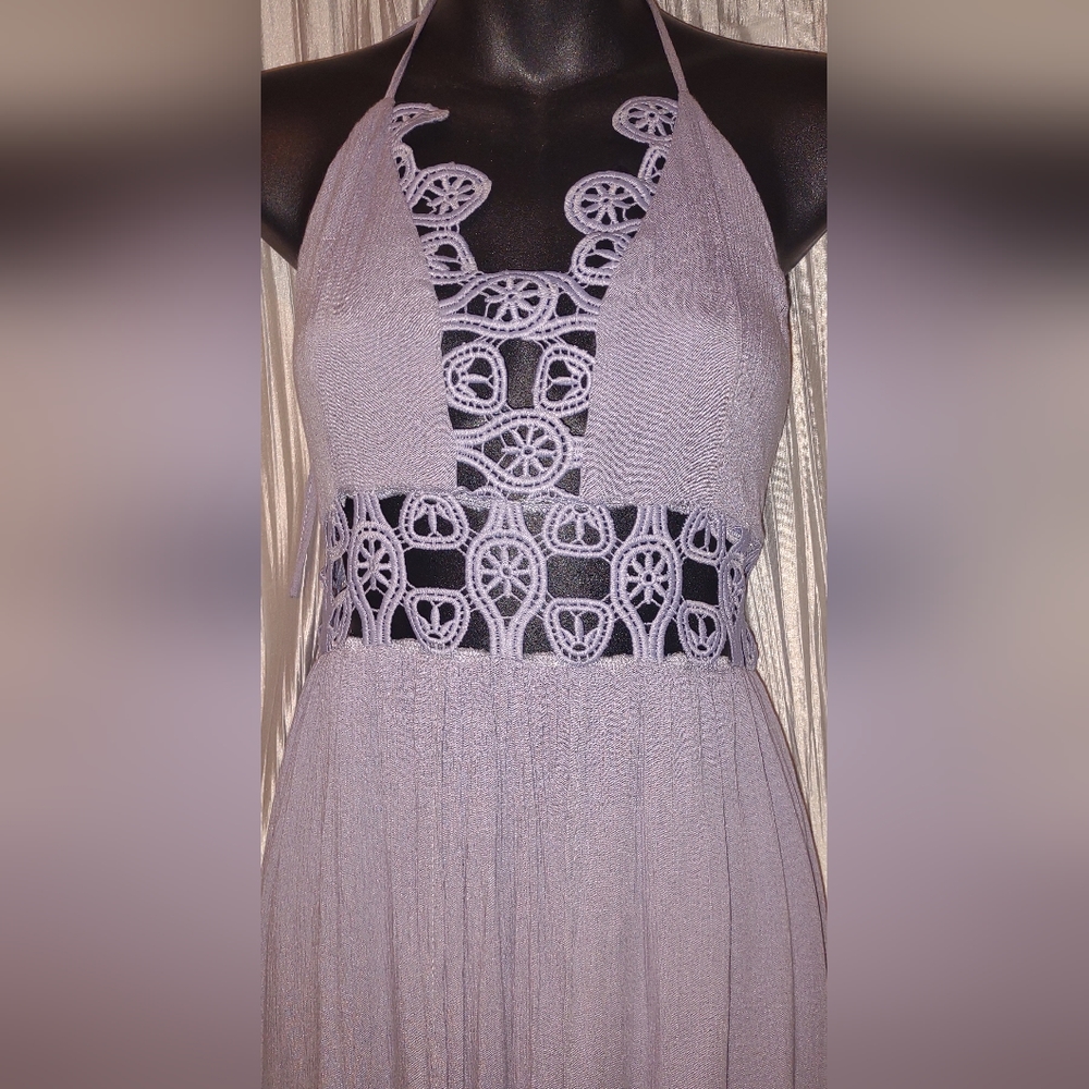 Stella luce plunging halter cut out maxi dress